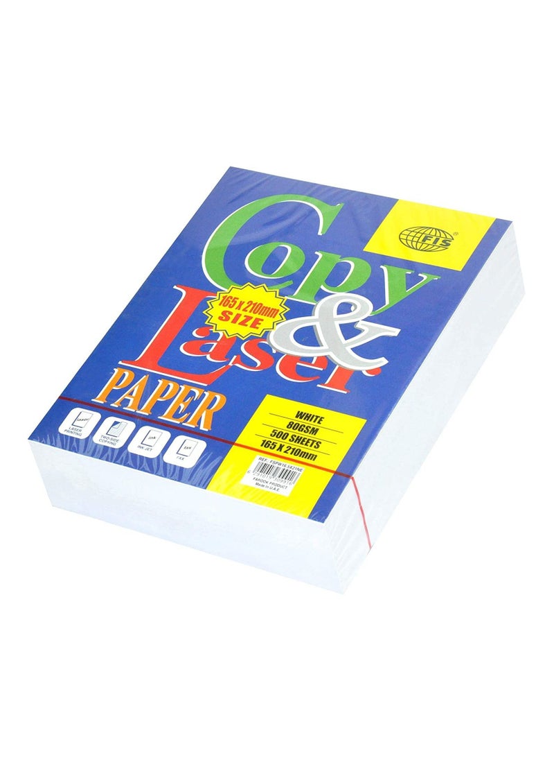 FIS FIS Copy & Laser Photocopy Paper, 500 Sheets, White, 80 gsm, 16.5 x 21 cm Size - FSPW16.5X21NE 