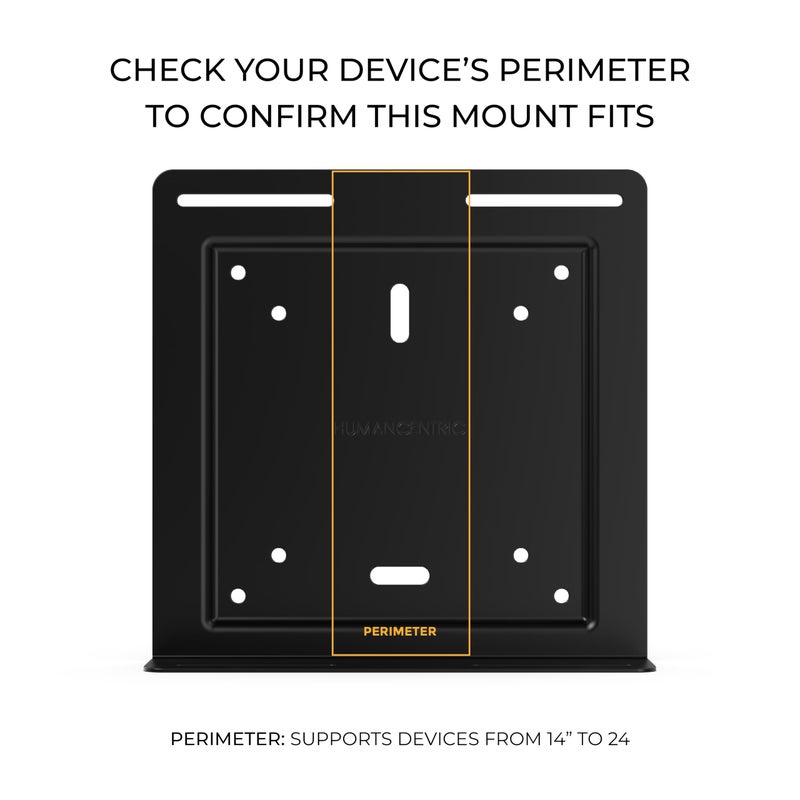 HumanCentric حامل حائط عالمي من هيومن سنترك، حزام قابل للتعديل لأجهزة الكمبيوتر الصغيرة، وحدات UPS، صناديق الكابلات، المودمات وأجهزة إلكترونية أخرى، يركب على الحائط أو خلف شاشة الكمبيوتر - Image 2
