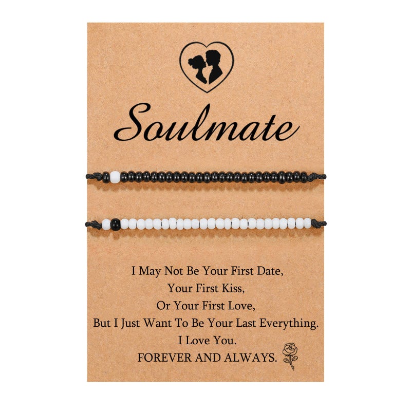 UNGENT THEM Matching Couples Bracelets Ideas Soulmate Jewelry Long Distance Relationship Anniversary Valentines Birthday Gifts for Him Her Boyfriend Girlfriend Husband Wife Women Men - Image 1