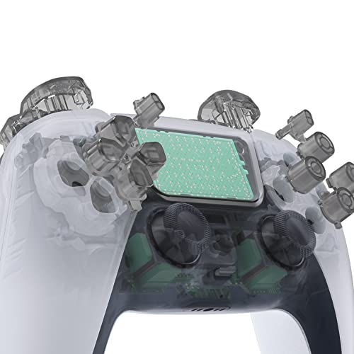 eXtremeRate Replacement D-pad R1 L1 R2 L2 Triggers Share Options Face Buttons, Clear Black Full Set Buttons Compatible with ps5 Controller BDM-010 & BDM-020 - Image 4