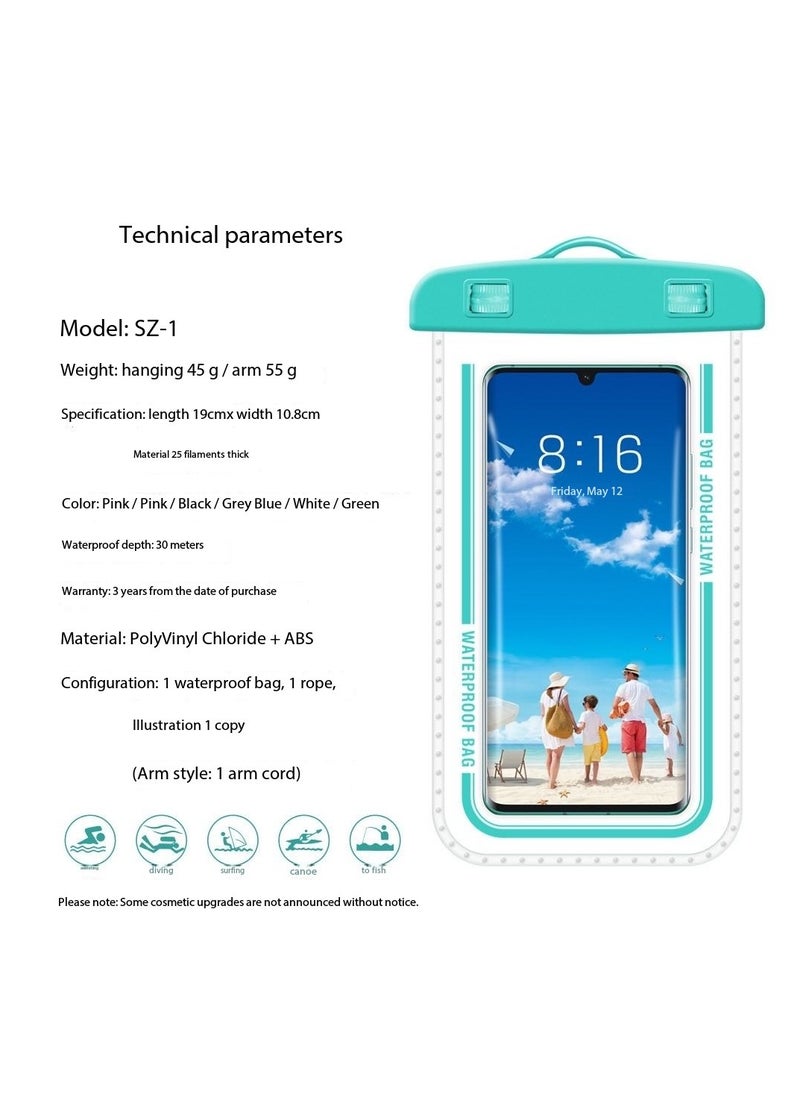 CityRiya-Long 2Pcs Waterproof Phone Pouch Set,Touch-Sensitive Underwater Dry Bag, IPX8 Certified Universal Phone Protector for Phones up to 7.2'' - Perfect for Swimming, Diving, Beach, Hot Spring, Water Park, Cruise, Snorkeling, Boating, Rafting & Water Sports Adventures(D7-2,Pink)  - Image 3