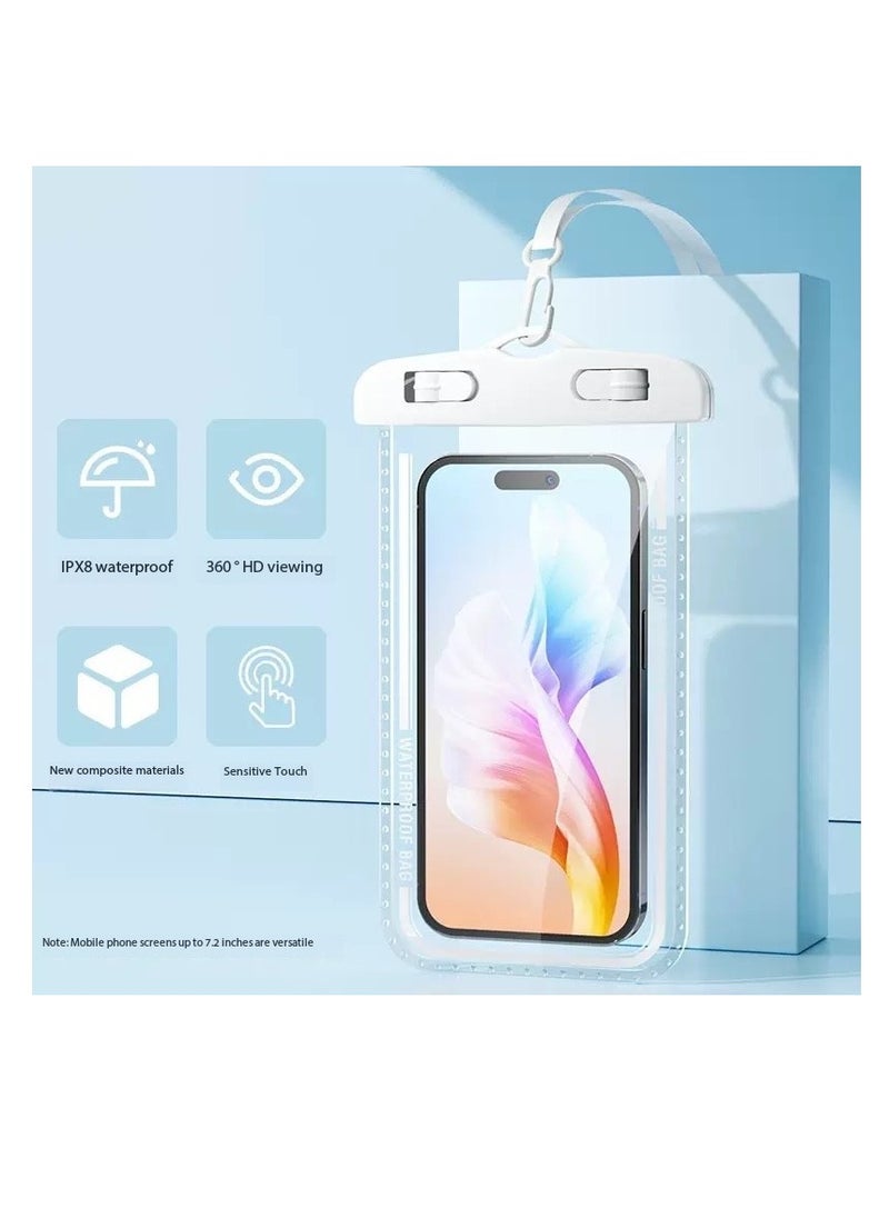 CityRiya-Long 2Pcs Waterproof Phone Pouch Set,Touch-Sensitive Underwater Dry Bag, IPX8 Certified Universal Phone Protector for Phones up to 7.2'' - Perfect for Swimming, Diving, Beach, Hot Spring, Water Park, Cruise, Snorkeling, Boating, Rafting & Water Sports Adventures(D7-2,Pink)  - Image 4