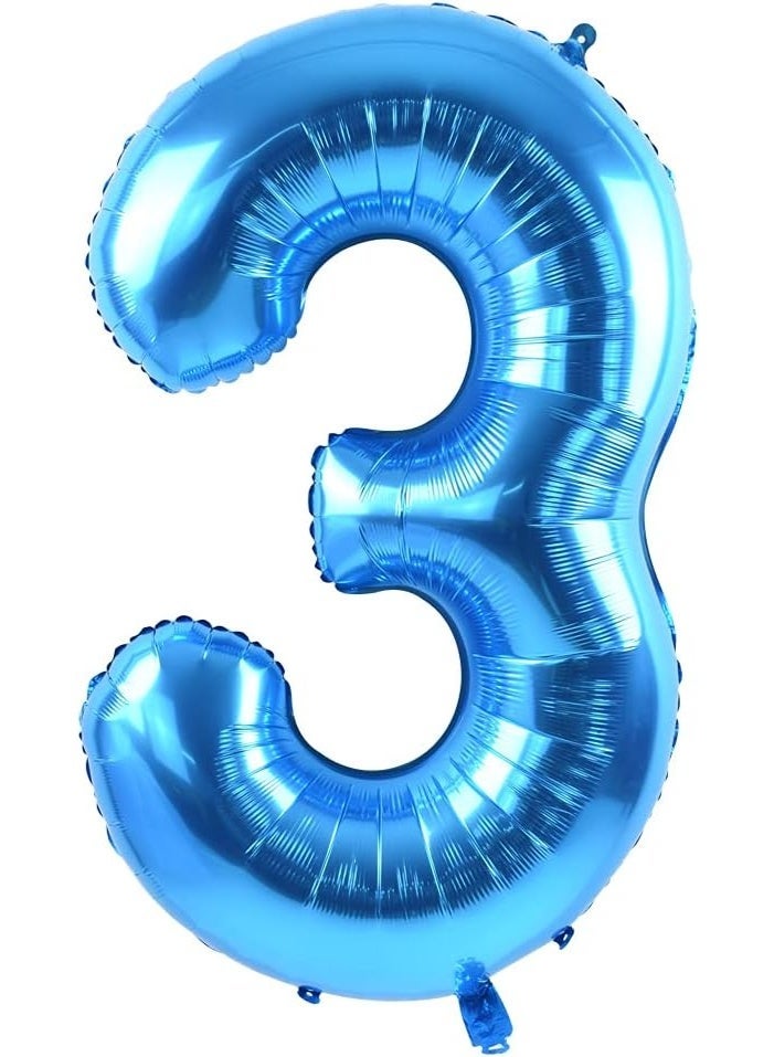 شراء تزيين حفلات عيد الميلاد رقم 9 بالمنطاد رقم 32 بوصة باللون الأزرق الكبير، ورقائق البوليستر رقم 3 بالونات رقم 3، حفلات عيد الميلاد، الأعراس، وصور الخطوبة للعروس، والاحتفال بالذكرى السنوية - Image 2