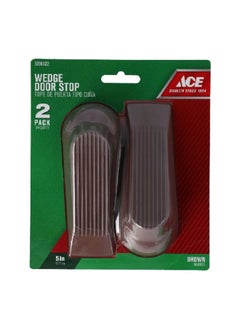 ACE 2-Piece Rubber Wedge Door Stopper Set Brown 7 x 7 x 6.25 Inch 01-3028-546  - Image 1
