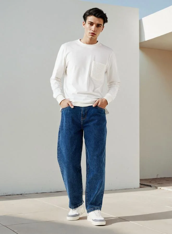 لي كوبر تيشيرت لي كوبر بقصة عادية وجيب كروشيه