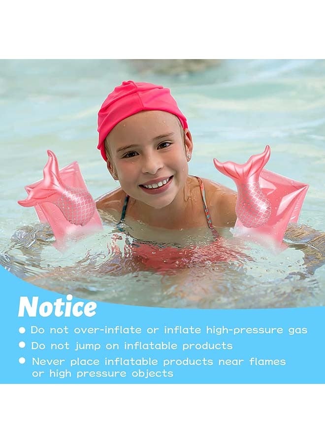 Armbands Inflatable Swimming Arm Bands for Kids/Toddlers/Boys/Girls,Cute Baby Armbands Pool Swim Floats Arm Band Floaties Childrens Armbands for Swimming Training Learning 2-6 Years (Mermaid) - Image 2