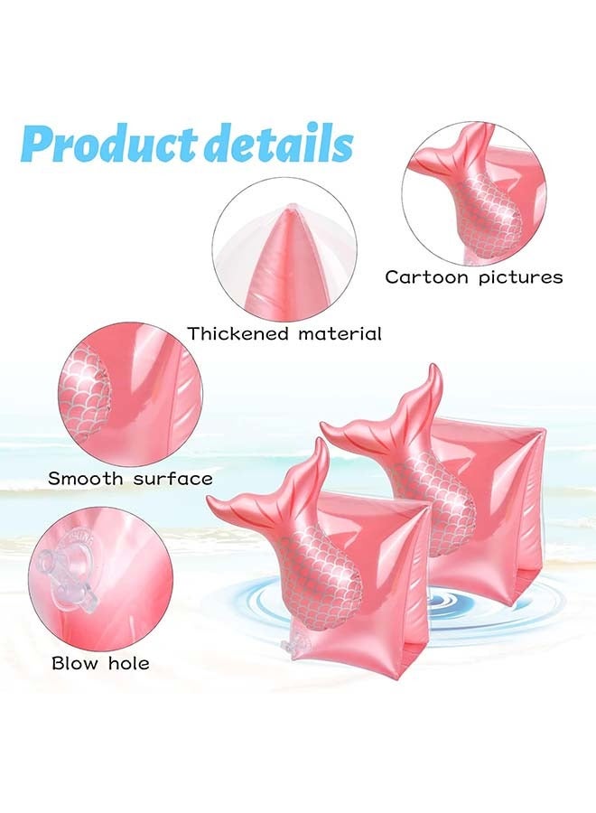 Armbands Inflatable Swimming Arm Bands for Kids/Toddlers/Boys/Girls,Cute Baby Armbands Pool Swim Floats Arm Band Floaties Childrens Armbands for Swimming Training Learning 2-6 Years (Mermaid) - Image 4