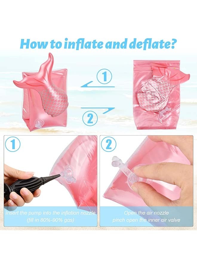 Armbands Inflatable Swimming Arm Bands for Kids/Toddlers/Boys/Girls,Cute Baby Armbands Pool Swim Floats Arm Band Floaties Childrens Armbands for Swimming Training Learning 2-6 Years (Mermaid) - Image 5