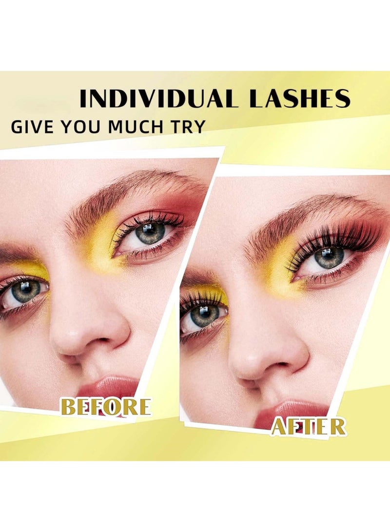 saykfoe Self Adhesive Eyelashes Kit, Press On Lashes Pre Glued Eyelash Clusters Self Stick Cluster Lashes - No Glue No Remover Needed DIY Lash Extension Kit for Beginners (10 Rows of 100Pcs - 01) - Image 5
