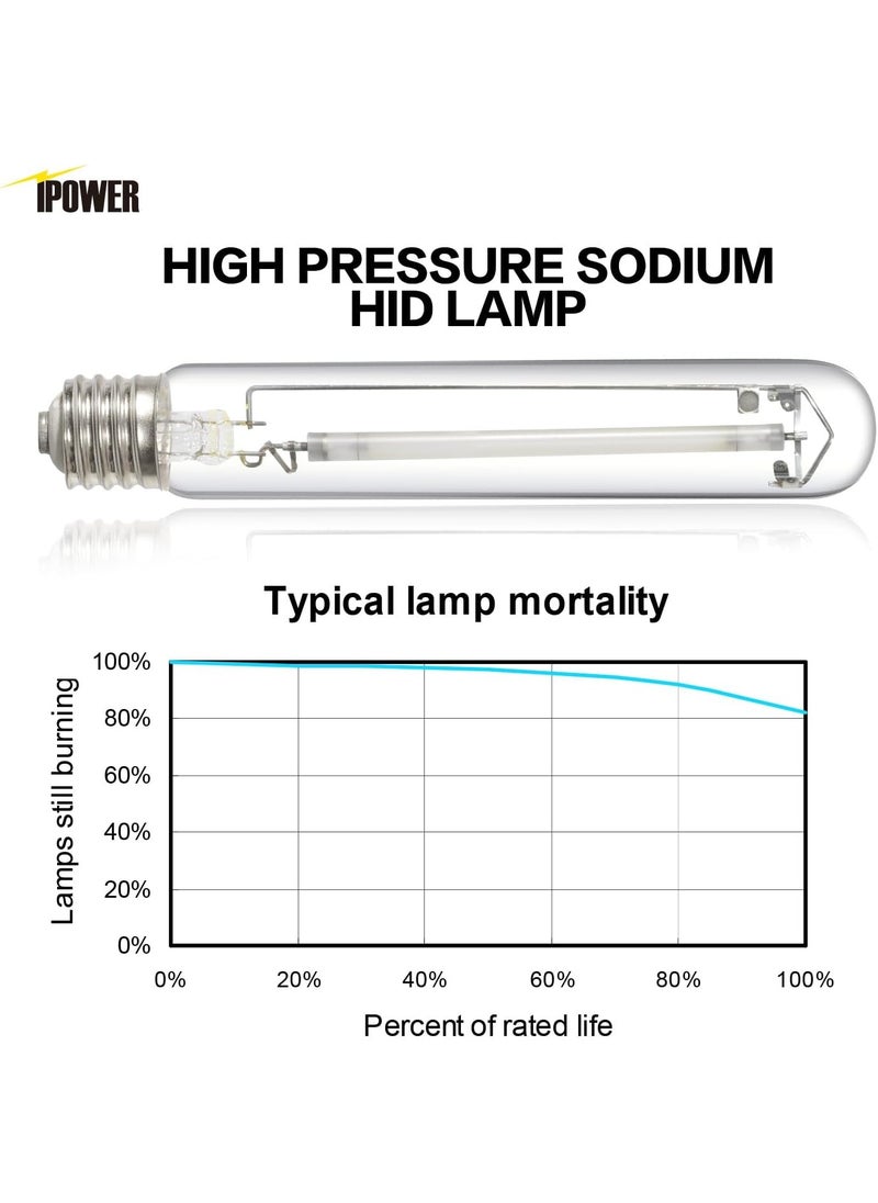 iPower iPower 400W HPS Grow Light Bulb Lamp Pressure Sodium Bulb Lamp with High PAR Enhanced Red and Orange Spectrums for Plants Growth CCT 2100K  - Image 2