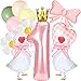 LaRandom 12 Pcs Silly Goose 1st Birthday Party Decoration Fun Goose Balloon with Pink Bow for Sweet One Birthday Party Supplies First Balloons for Girl Farm Animal Photo Backdrop Decorations - Image 2