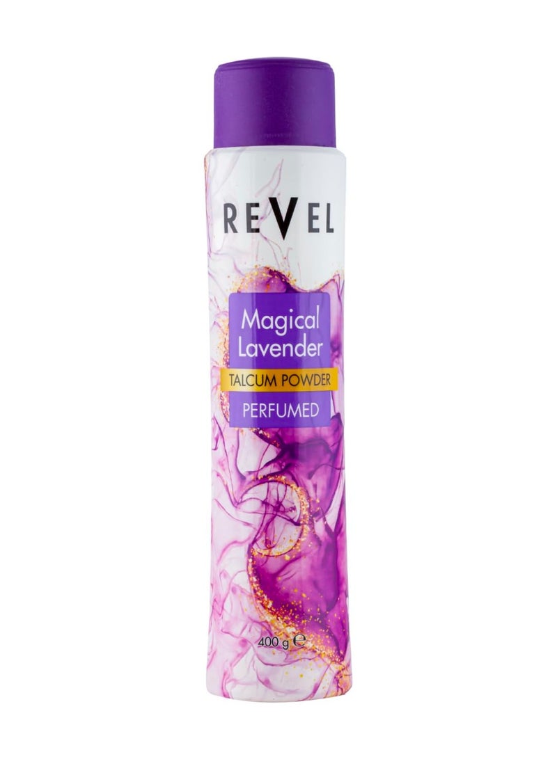 ريفيل Revel Magical Lavender Perfumed Talcum Powder 400g Purple, Signature Fragrance, Body Powder, Sweat Free, Soft, Scented All Day, For All Skin Type - Image 1