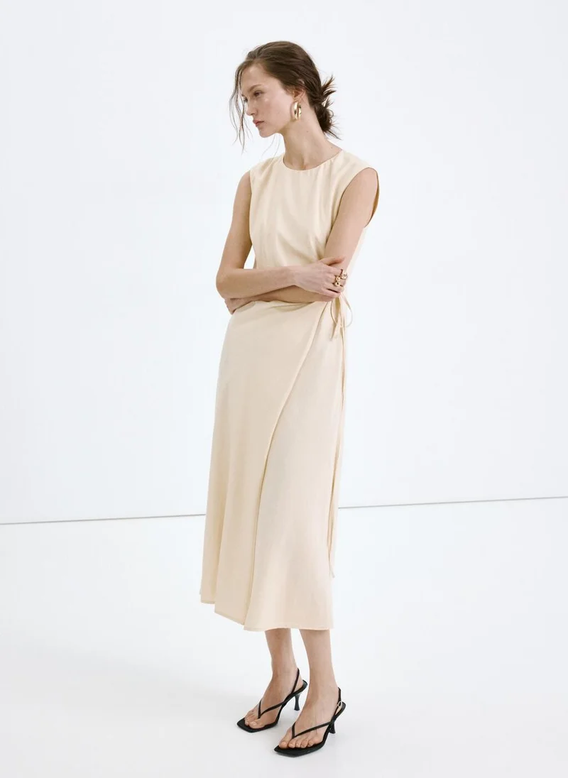 MANGO Wrap midi-dress with knot
