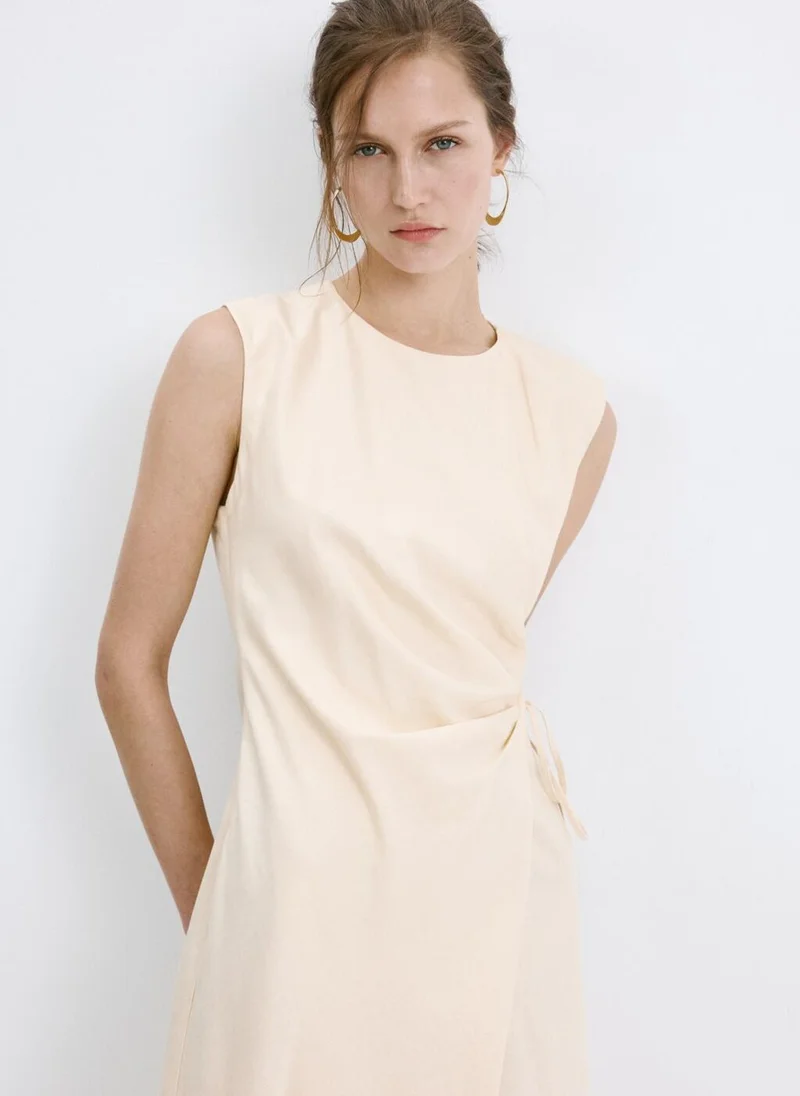 MANGO  Wrap midi-dress with knot for Women | Best Price UAE