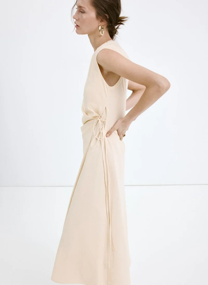 MANGO  Wrap midi-dress with knot for Women | Best Price UAE