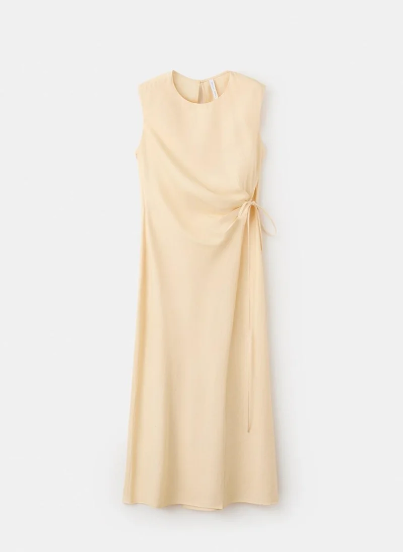 MANGO  Wrap midi-dress with knot for Women | Best Price UAE