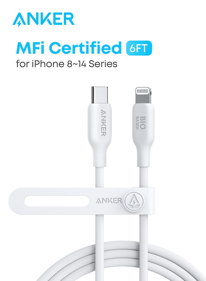 كابل USB-C إلى Lightning، كابل 541 (أبيض أورورا، 6 أقدام)، معتمد من MFi، كابل شحن سريع حيوي لهاتف iPhone 14 14pro 14pro Max 13 13 Pro 12 11 X XS XR 8 Plus (الشاحن غير متضمن) Aurora - Image 1