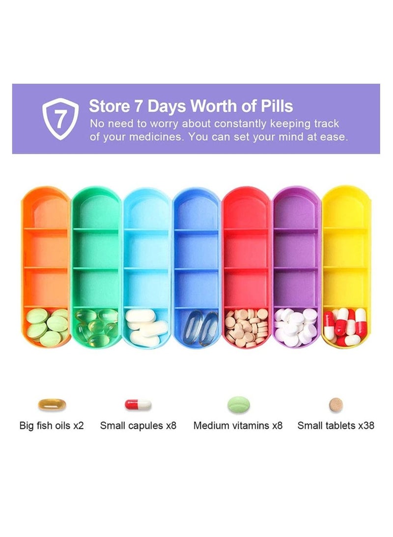 Generic Medicine Box Pill Seven Day Notebook Portable Storage Suitable for Pills Vitamins Fish Oil Tonic Travel Work Management Container with Leather case  - Image 2