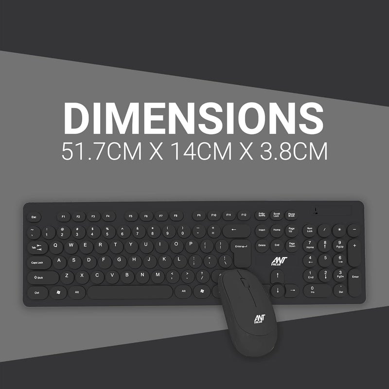 Ant Value FKBRI05 Wireless Keyboard Mouse Combo - 2.4Ghz Aesthetic Quiet Keyboard and Mouse Wireless - 110 Keys Full Size Ultra-Thin Keyboard for Laptop, Computer, PC, Notebook, Windows, Mac OS -Black - Image 4