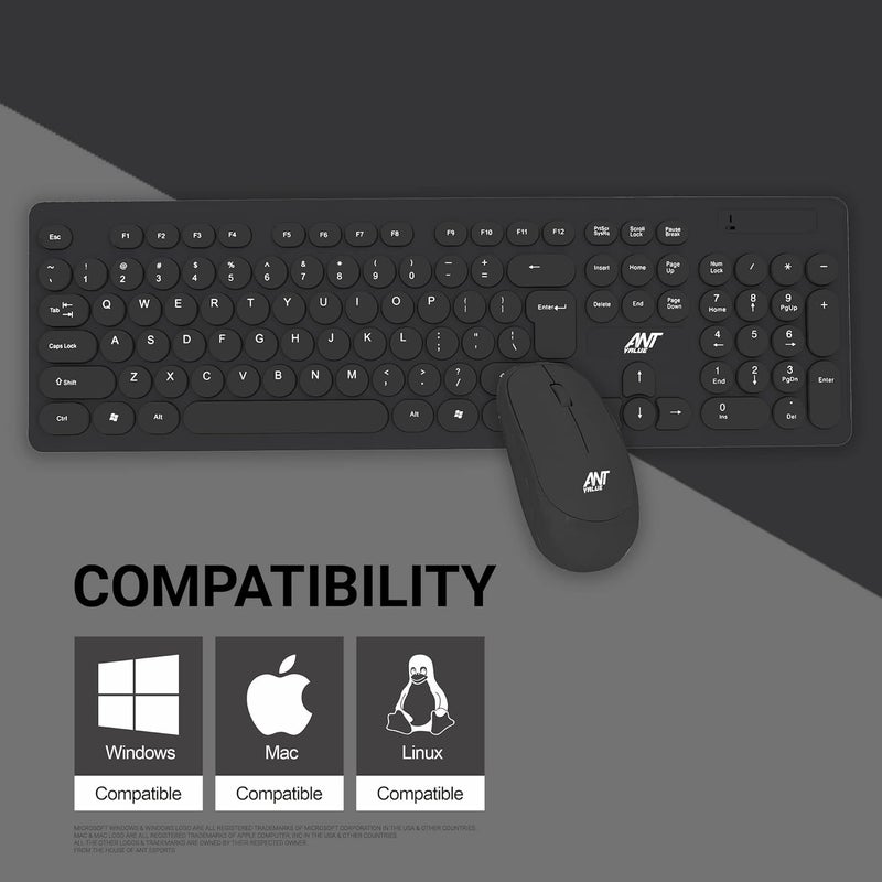 Ant Value FKBRI05 Wireless Keyboard Mouse Combo - 2.4Ghz Aesthetic Quiet Keyboard and Mouse Wireless - 110 Keys Full Size Ultra-Thin Keyboard for Laptop, Computer, PC, Notebook, Windows, Mac OS -Black - Image 5