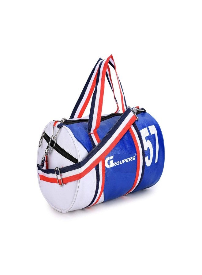 Groupers 20L Foldable Gym Bag Set - Water-Resistant Duffle, Adjustable Strap + 1 Blue & White Bag - Travel & Workout Weekender for Men & Women - Image 2