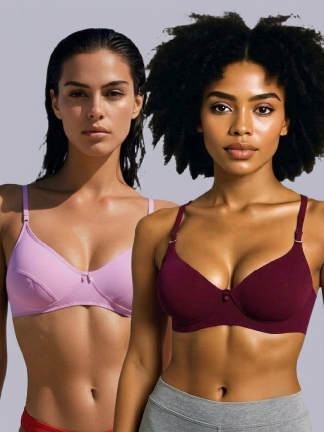 Eden Pack of 2 - Non-Padded Non Wired Cotton Blend T-Shirt Bra - Image 1