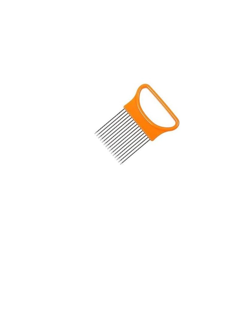 Stainless Steel Potato and Pickle Cutter with Plastic Handle - Sharp Edges and Precision Cutting 3 Colors Mk (Orange) - Image 1