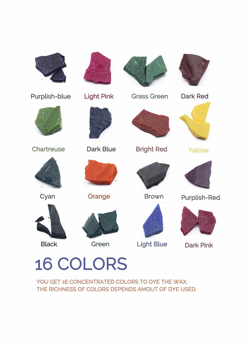 Candle Dye for Soy Wax Wax Dye Color Chips for Candle Making Cruelty-Free and Vegan Safe and Natural 16 Colors - Image 2