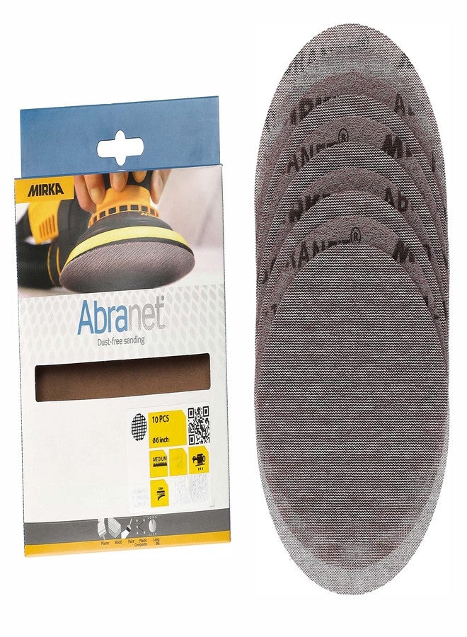 Mirka Abranet Net Disc / 6 inch/Grit 80 / Sandpaper Sanding Discs Hook and Loop / 10 pcs / 9A-241-080RP - Image 1