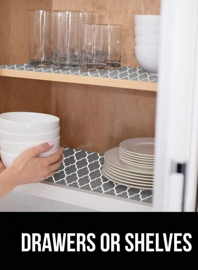 لفة واحدة، مقاس 12 بوصة * 59 بوصة، مفرش للأدراج والرفوف، مفرش خزانة مانع للانزلاق، قابل للغسل ومضاد للزيوت، لخزانة المطبخ والرفوف والثلاجة والتخزين والمكتب - Image 3