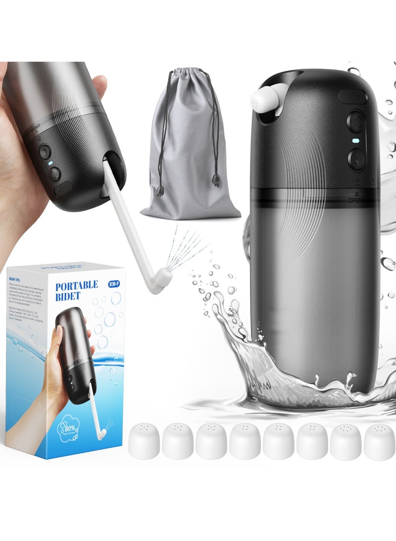 Fanski Portable Bidet for Travel,Handheld Bidet High Pressure Electric Sprayer, 3 Pressure Settings, USB-C Rechargeable, Travel Bidet for Men Women Personal Hygiene/Postpartum Care(230ML, Black) - Image 1