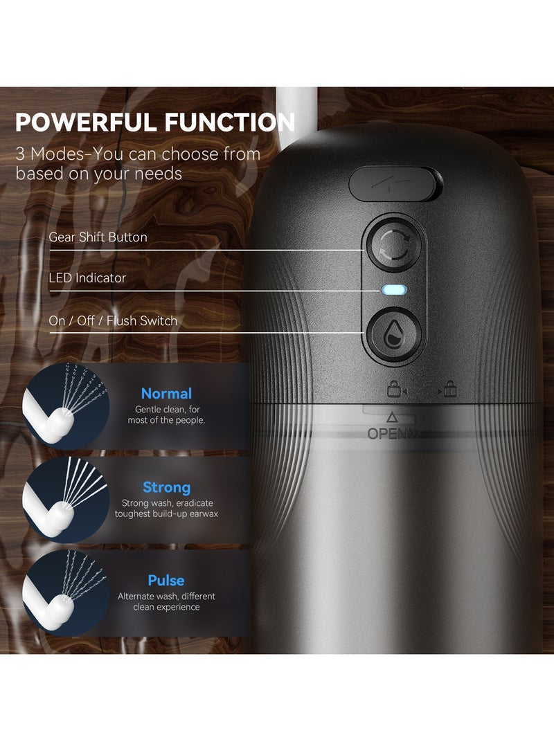 Fanski Portable Bidet for Travel,Handheld Bidet High Pressure Electric Sprayer, 3 Pressure Settings, USB-C Rechargeable, Travel Bidet for Men Women Personal Hygiene/Postpartum Care(230ML, Black) - Image 2