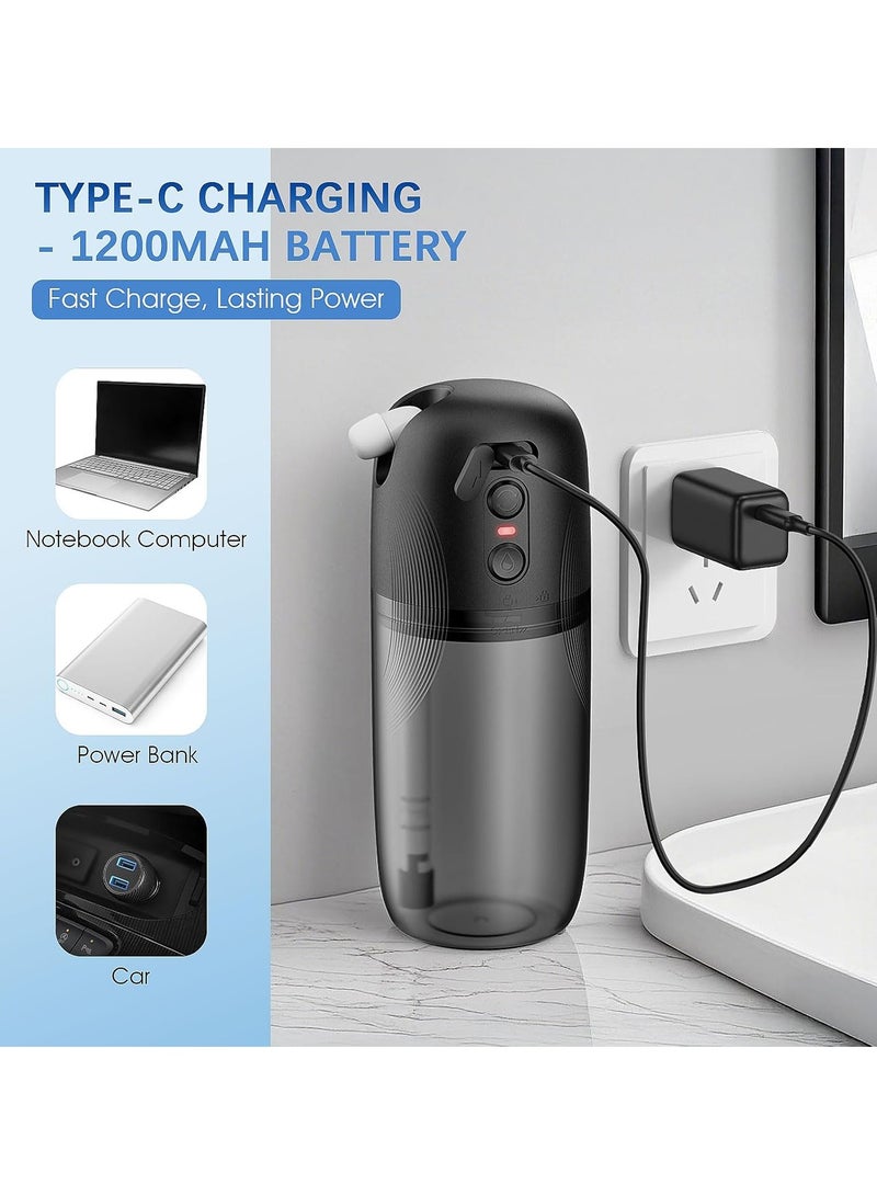 Fanski Portable Bidet for Travel,Handheld Bidet High Pressure Electric Sprayer, 3 Pressure Settings, USB-C Rechargeable, Travel Bidet for Men Women Personal Hygiene/Postpartum Care(230ML, Black) - Image 5