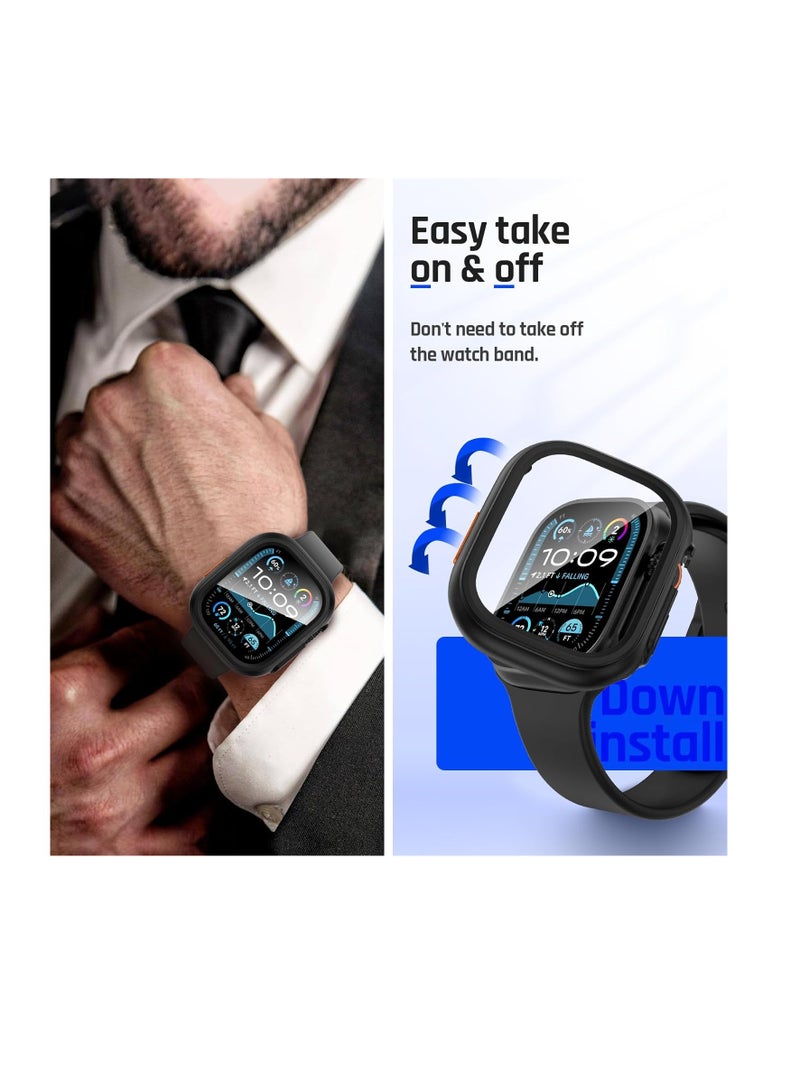 Full Soft Clear Cover For Apple Watch Ultra Case 49MM TPU Screen Protector SmartWatch Case For iWatch Serie 49MM Accessories (Color : Black, Size : 49MM) - Image 3