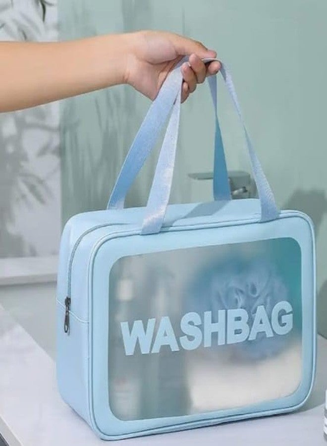 PSH Designer Multipurpose Washbag Travelling Makeup Kit Cosmetic Pouch Toiletry Organizer Medicine Storage Shaving Combo Set of 3 Pouches for Women Girls & Men's (Blue) - Image 3