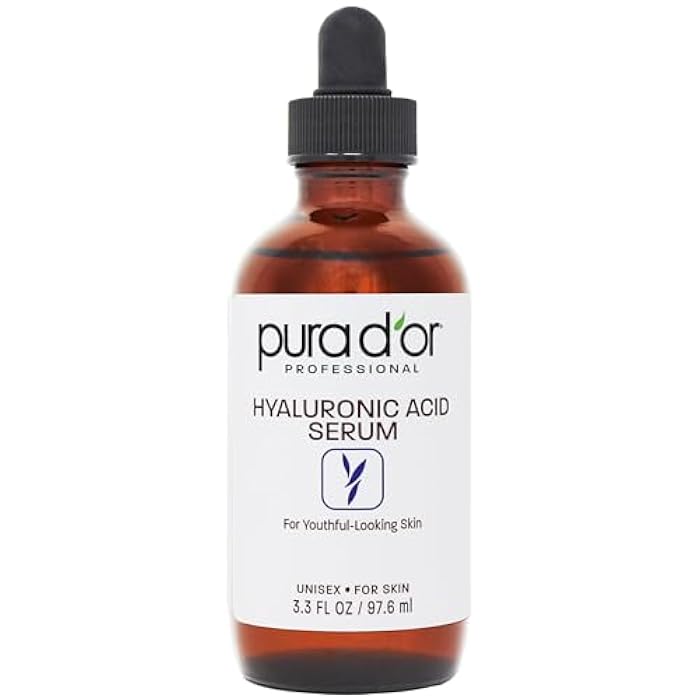 PURA D'OR 3.3 Oz Hyaluronic Acid Serum For Deep Hydration - Anti-Aging, Plumping & Moisturizing Formula For Smooth, Supple Skin - Natural Skincare Boost - Fine Lines & Wrinkle Reducer - Travel Size - Image 1