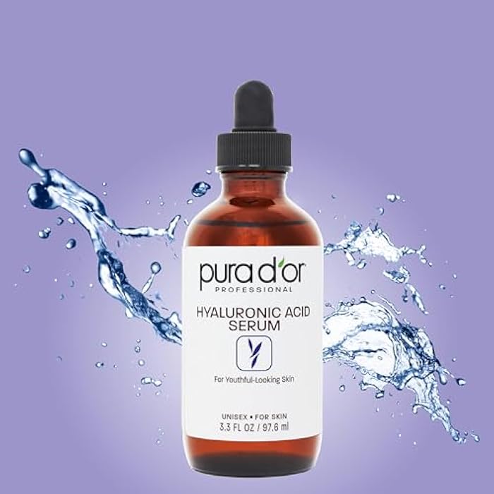 PURA D'OR 3.3 Oz Hyaluronic Acid Serum For Deep Hydration - Anti-Aging, Plumping & Moisturizing Formula For Smooth, Supple Skin - Natural Skincare Boost - Fine Lines & Wrinkle Reducer - Travel Size - Image 2