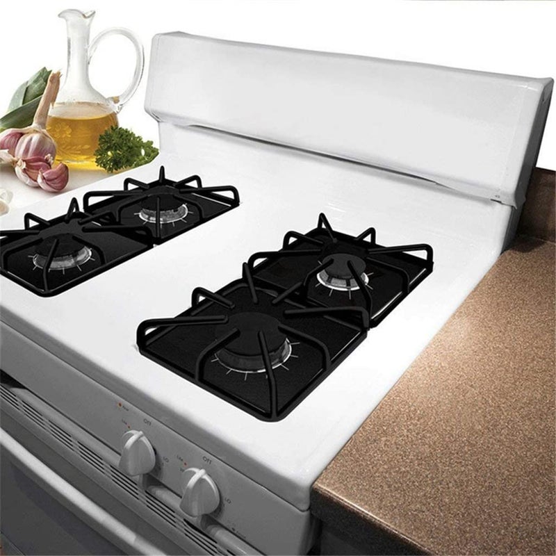 White Fruit Peach 5 Heat Resistant Non Stick Gas Stove Protector Liner Mat Pad Set of 4 - Image 3