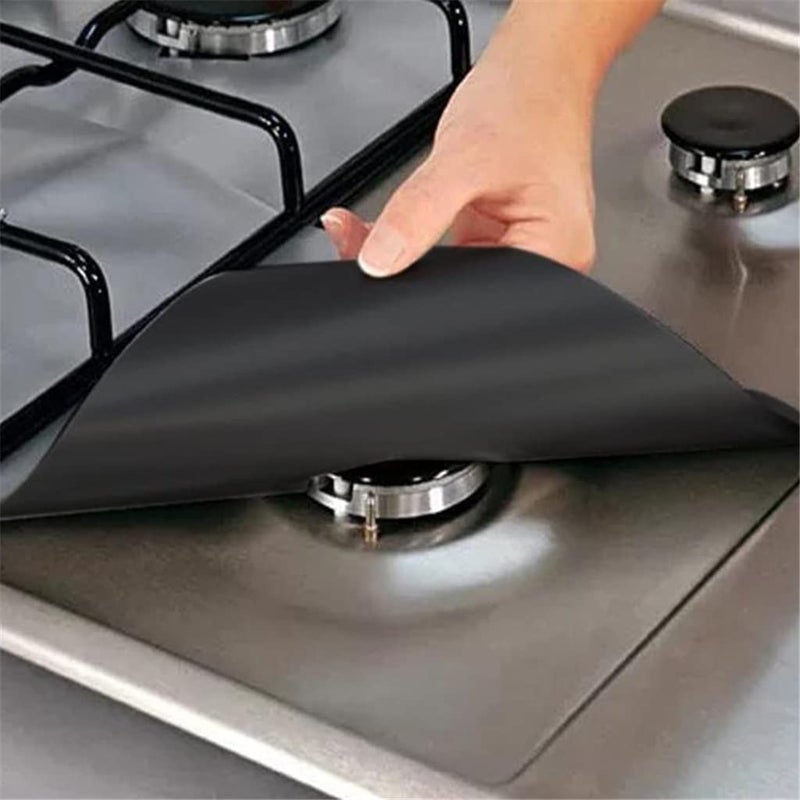 White Fruit Peach 5 Heat Resistant Non Stick Gas Stove Protector Liner Mat Pad Set of 4 - Image 5