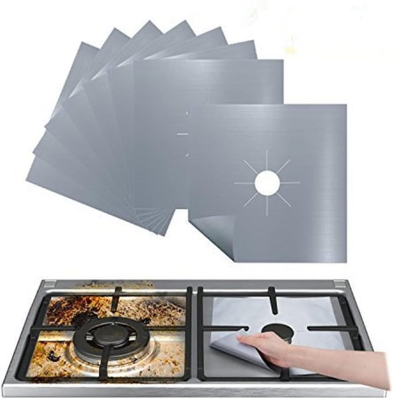 White Fruit Peach 5 Heat Resistant Non Stick Gas Stove Protector Liner Mat Pad Set of 4 - Image 1