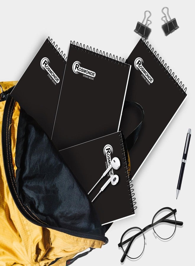 Rosmonde 12 Pack Spiral Steno Pads, 6 x 9, Gregg Rule, Black Steno Pad, Long Lasting - 80 Sheets (160 Pages), Top Spiral Notebook, Bulk Steno Notebook for Business, Top Spiral Steno Book for Office - Image 4