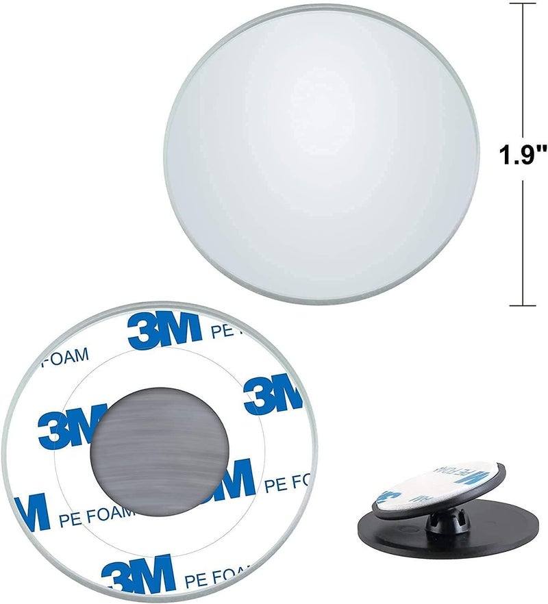 Detachi 3R-240 Car Glass Mirror Blind Spot, 360° Mirror, Rear View Convex Mirror, Parking Mirror For Car, Car Mirror Accessories Frameless 3R Original Suitable All Cars (Round 2-Pcs) Batch uniform stable quality - Image 5