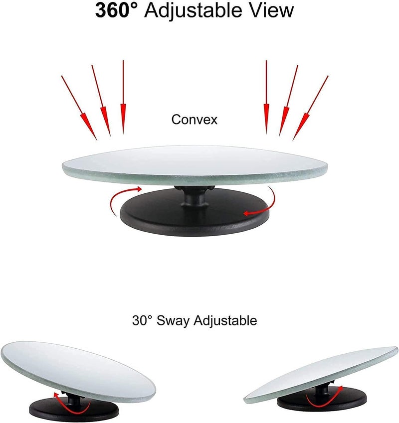 Detachi 3R-240 Car Glass Mirror Blind Spot, 360° Mirror, Rear View Convex Mirror, Parking Mirror For Car, Car Mirror Accessories Frameless 3R Original Suitable All Cars (Round 2-Pcs) Batch uniform stable quality - Image 3