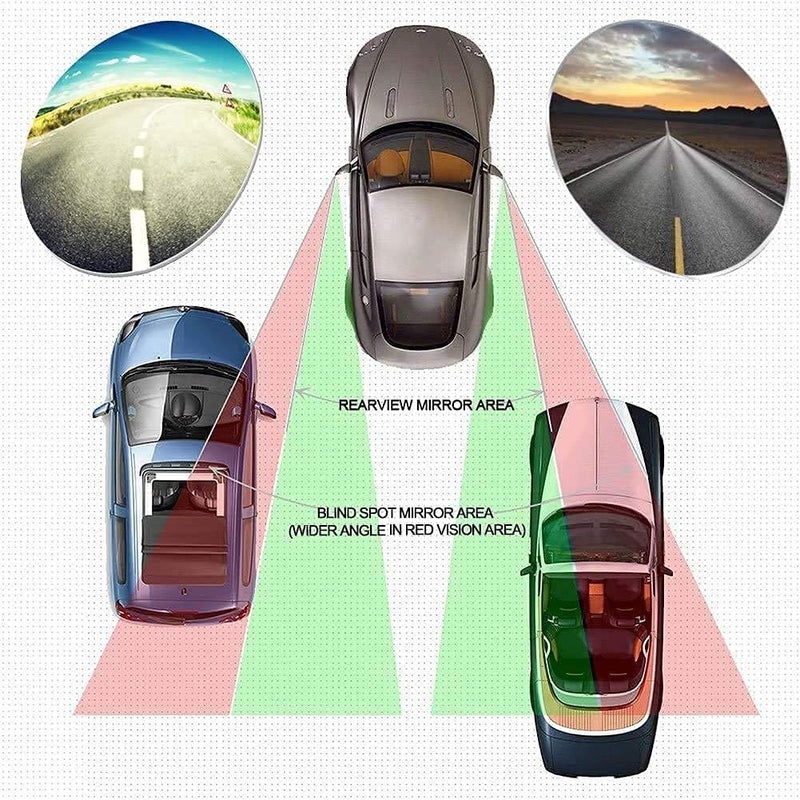 Detachi 3R-240 Car Glass Mirror Blind Spot, 360° Mirror, Rear View Convex Mirror, Parking Mirror For Car, Car Mirror Accessories Frameless 3R Original Suitable All Cars (Round 2-Pcs) Batch uniform stable quality - Image 2