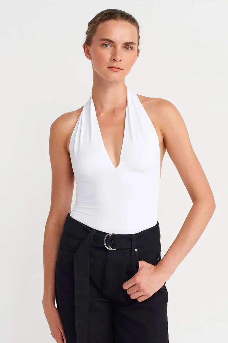 DILVIN Slim-fit Halterneck Blouse
