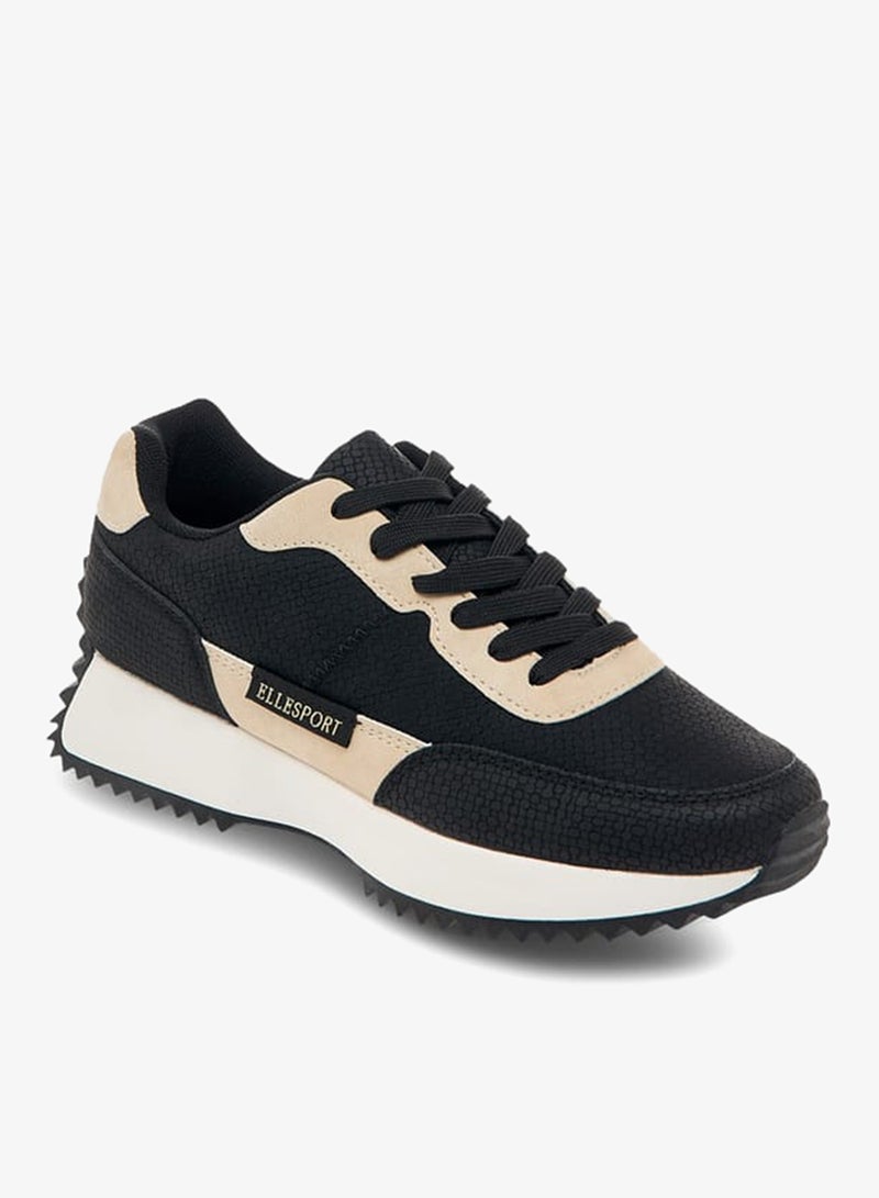 ELLE Women's Panelled Sneakers with Lace-Up Closure - Image 3