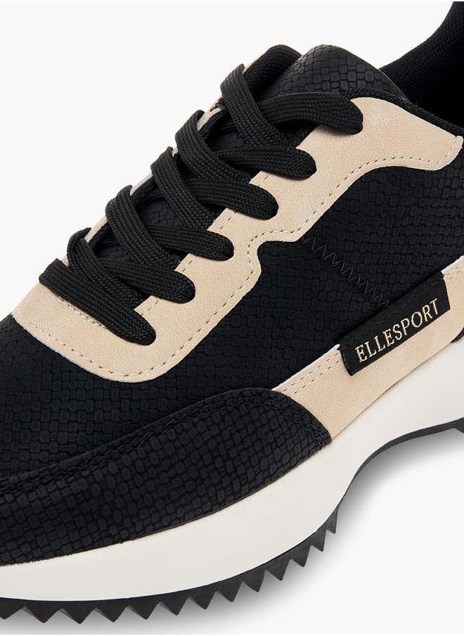 ELLE Women's Panelled Sneakers with Lace-Up Closure  - Image 4