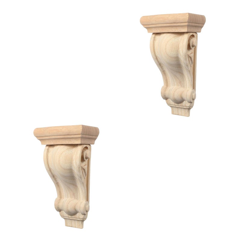 2pcs Carving Corbels European Style Corbel For Home Decor Decorative Wood Corbel Roman Column Corner Flower Appliques For Walls Doors - Image 1