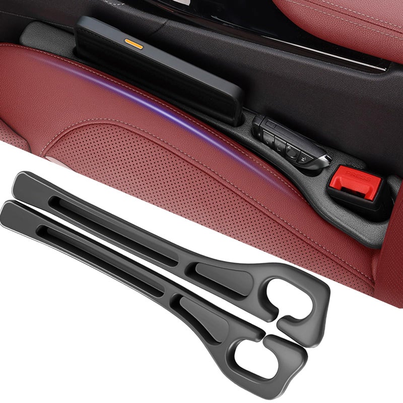 YLXGT Car Seat Gap Filler Organizer Universal for Car SUV Truck Accessories Seat Gap Plug Blocker with Storage Slot Black 2 Pack - Image 2