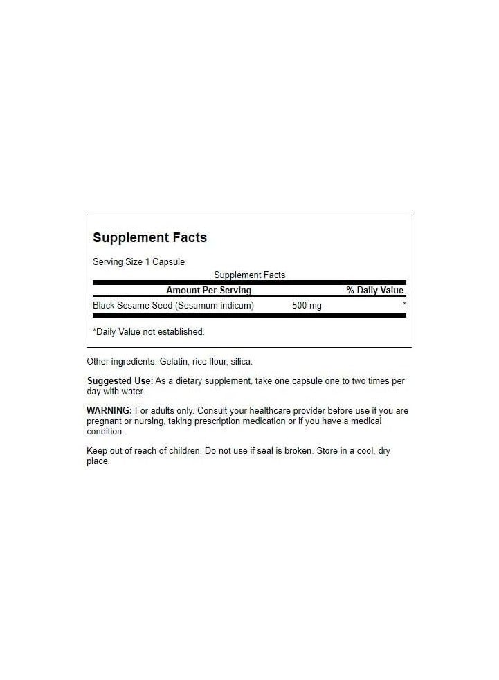 سوانسون‏, بذور السمسم الأسود ، 500 ملجم ، 60 كبسولة - Image 2